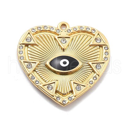304 Stainless Steel Enamel Rhinestone Pendants RESI-R155-020G-01-1
