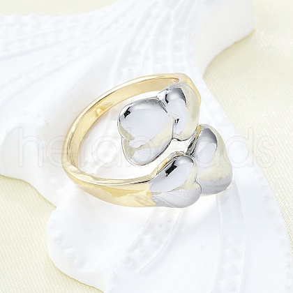 Brass Cuff Rings for Women RJEW-G347-13GP-1