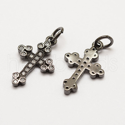 Brass Micro Pave Grade AAA Cubic Zirconia Pendants ZIRC-G090-02B-NR-1
