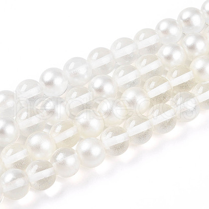 Baking Painted Transparent Glass Beads Strands DGLA-N011-10mm-01-1