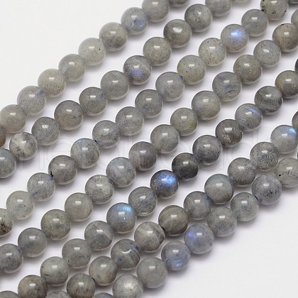 Natural Labradorite Round Bead Strands X-G-I156-01-6mm-1