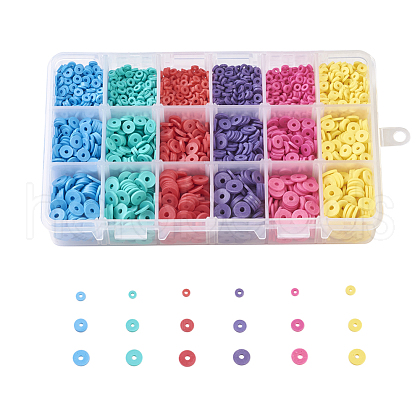 6 Colors Handmade Polymer Clay Beads CLAY-JP0001-04-1