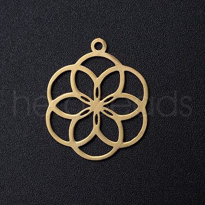 Ion Plating(IP) 304 Stainless Steel Filigree Charms X-A-STAS-T049-T671-2-1