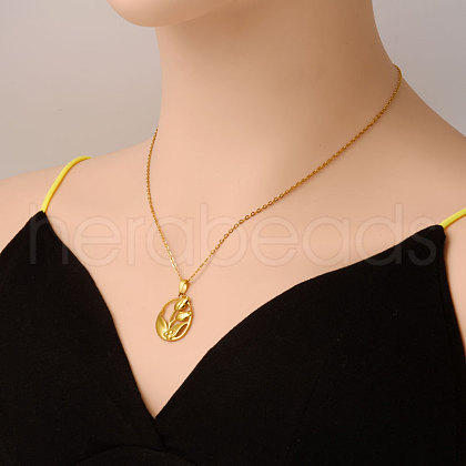 Stainless Steel Flower Pendant Necklaces for Women GW0686-2-1