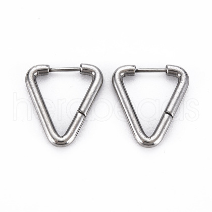 Tarnish Resistant Triangle Huggie Hoop Earrings for Women EJEW-N016-009-NR-1