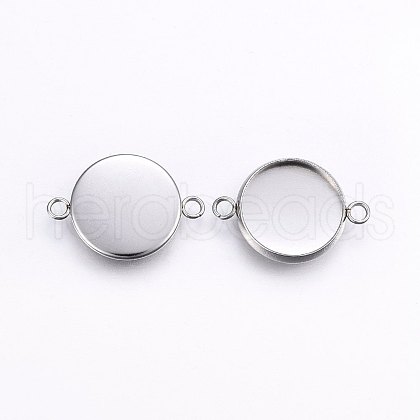 Tarnish Resistant 304 Stainless Steel Cabochon Connector Settings X-STAS-I095-28P-B-1