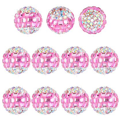   12Pcs Polymer Clay Rhinestone Beads RB-PH0001-46-1