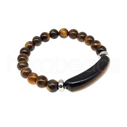 Natural Tiger Eye Bead Stretch Bracelets for Women Men MZ7269-12-1
