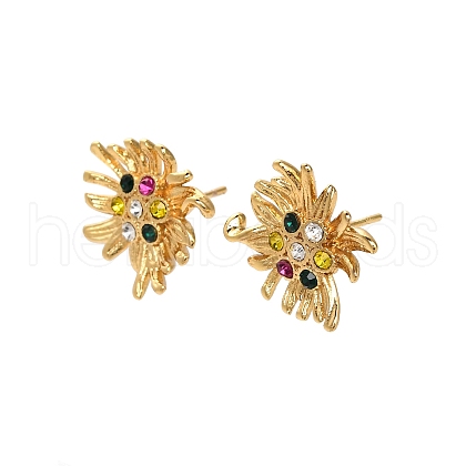 304 Stainless Steel Rhinestone Stud Earrings EJEW-P316-03G-1