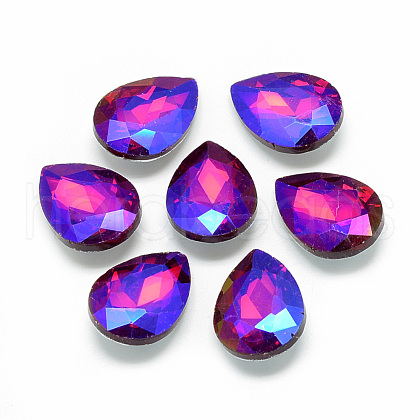 Pointed Back Glass Rhinestone Cabochons RGLA-T017-18x25mm-03-1