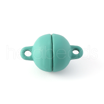 Spray Painted Alloy Magnetic Clasps with Loops PALLOY-S141-01-A01-RS-1