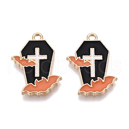 Halloween Theme Rack Plating Alloy Enamel Pendants ENAM-N056-357B-1