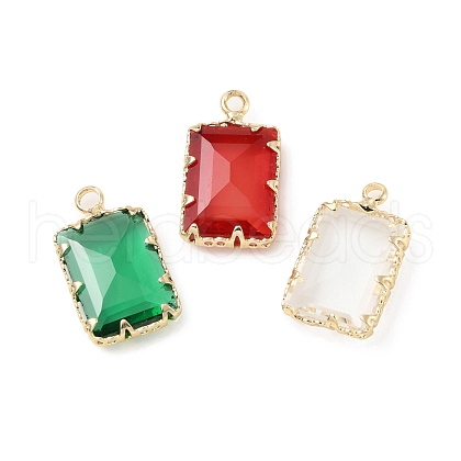 Brass with K9 Glass Pendants KK-C024-30KCG-1