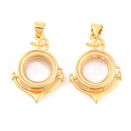 Rack Plating Brass Locket Pendants KK-F874-01G-12-1