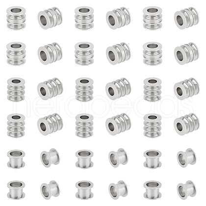 Unicraftale 60Pcs 3 Style 303 Stainless Steel European Beads STAS-UN0055-73-1