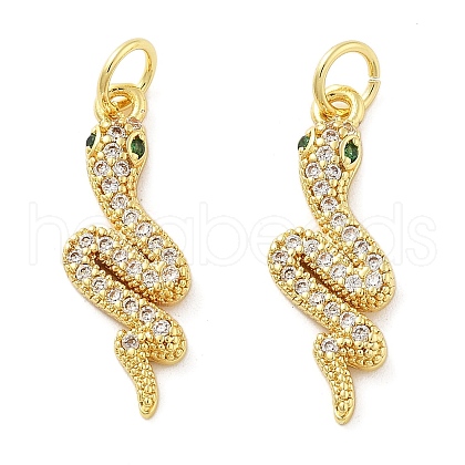 Brass Micro Pave Cubic Zirconia Pendants KK-C092-03G-1