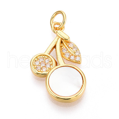 Brass Micro Pave Clear Cubic Zirconia Pendants KK-N268-80G-1