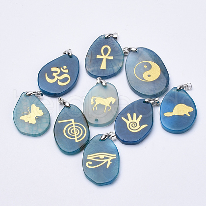 Natural Agate Pendants G-S282-19-1