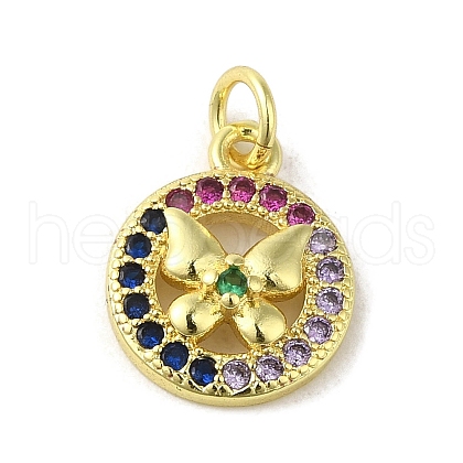 Real 18K Gold Plated Brass Pave Cubic Zirconia Pendants KK-M283-11M-02-1