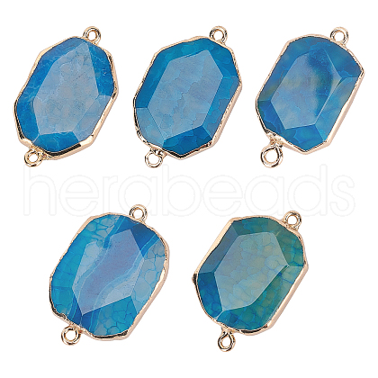 ARRICRAFT 5pcs Natural Crackle Agate Links Connectors G-AR0004-02-1