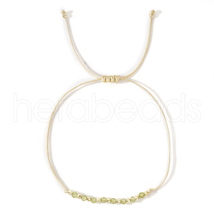 Bohemian Style Natural Peridot Beads Braided Beads for Women Men OT8254-4-1