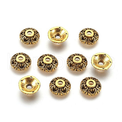 Tibetan Style Alloy Bead Caps GLFH10353Y-1