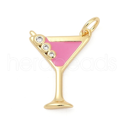 Brass Pave Cubic Zirconia 
Pendants KK-U062-55G-04-1