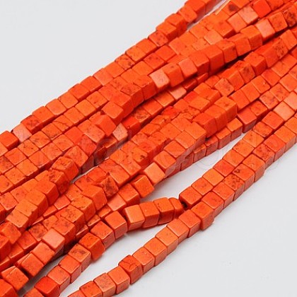 Synthetic Turquoise Beads Strands X-TURQ-G108-4x4mm-10-1