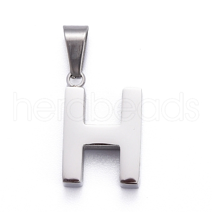304 Stainless Steel Letter Pendants STAS-H127-H-P-1