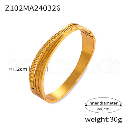 304 Stainless Steel Hinged Bangles for Women FS-WG30B71-05-1