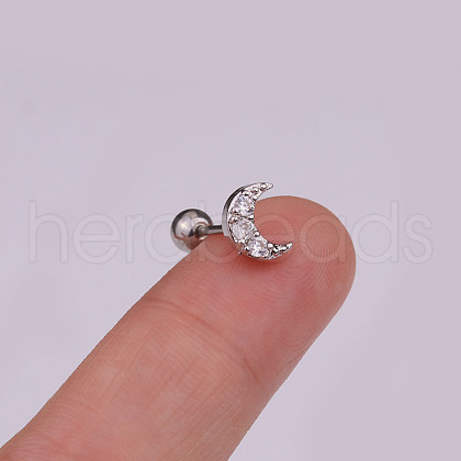 Brass Micro Pave Clear Cubic Zirconia Cartilage Earring WG49FB9-05-1