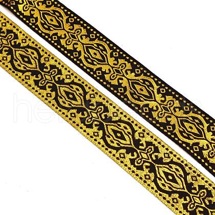 Ethnic Style Polyester Silk Grosgrain Ribbon OCOR-WH0075-05B-1