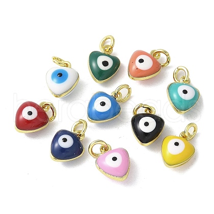 Brass Enamel Charms KK-S518-03K-G-1
