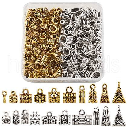 Tibetan Style Alloy Tube Bails TIBE-TA0001-17-1