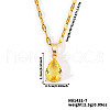 Fashionable Brass Pave Glass Teardrop Pendant Necklaces UU4380-6-1