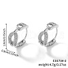 Elegant Brass Clear Cubic Zirconia Oval Hoop Earrings VO8748-2-3