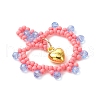 Glass Seed Beaded Heart Pendants PALLOY-MZ00588-05-3