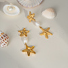 Stainless Steel Starfish Dangle Stud Earrings HA8788-3