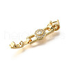 Brass Micro Pave Clear Cubic Zirconia Fold Over Clasps KK-R222-04G-2
