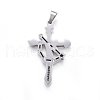 304 Stainless Steel Pendants STAS-P215-49P-07-1