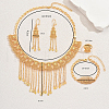 Luxurious Alloy Tassels Bracelets & Earrings & Necklaces & Rings Sets for Women's Banquet Wedding Engagement KG6183-2