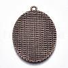 Tibetan Style Alloy Pendant Cabochon Settings TIBEP-N003-17R-2
