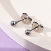 Tarnish Resistant 304 Stainless Steel Stud Earrings EJEW-L215-57A-P-1