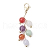 Round Natural Amethyst & Quartz & Malaysia Jade & Carnelian & White Jade Pendant Decorations HJEW-JM02693-3