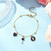 Brass Flat Oval Cable Chain Bracelets BJEW-JB11602-02-1