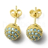 Rhinestone Disco Ball Stud Earrings EJEW-D055-07G-2