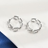 Brass Clear Cubic Zirconia Hoop Earrings EJEW-Q016-02P-5