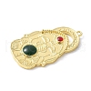 Elephant Brass Resin Pendants KK-K399-04G-2