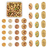140Pcs 7 Styles Printed Wood Beads WOOD-TA0001-75-11
