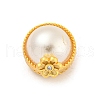 Rack Plating Brass Pave Clear Cubic Zirconia Half Round Multi-Strand Links KK-P277-32G-1